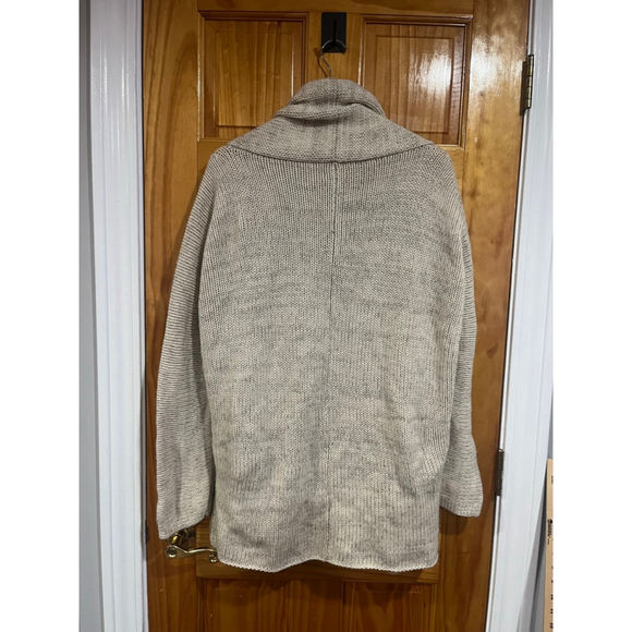 Vince Women’s Open Front Chunky Knit Cardigan Sweater Beige Longline Size XS - Picture 4 of 8